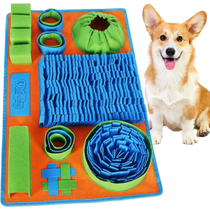 Vivifying Snuffle Mat for Dogs, 26 x 16.5 Inches Dog Interactive Feeding Mat Game for Boredom and Mental Stimulation, Interactive Sniffing Mat for Dogs