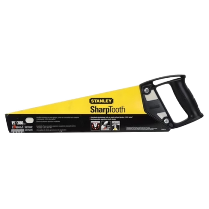 STANLEY, 15-579, 15 in. Manual SharpTooth Precision-ground teeth Comfortable grip Handsaw